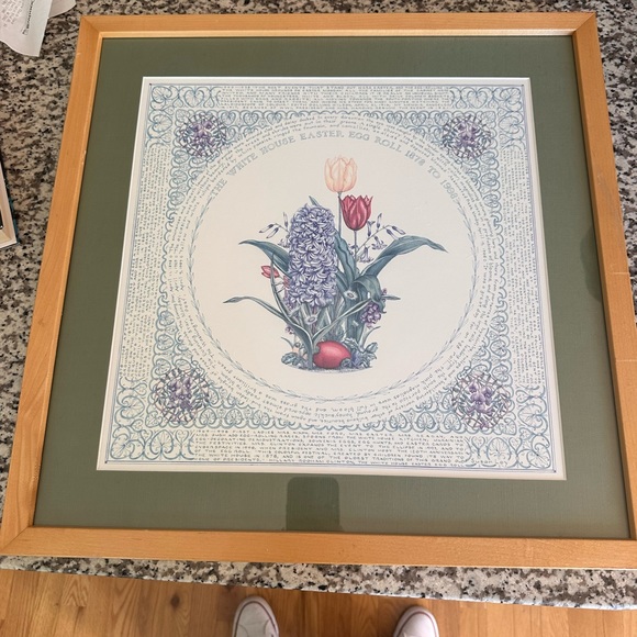 The White House Floral Poster Easter Egg Roll 1878-1998 Susan Loy Tulips Flowers - Picture 1 of 4